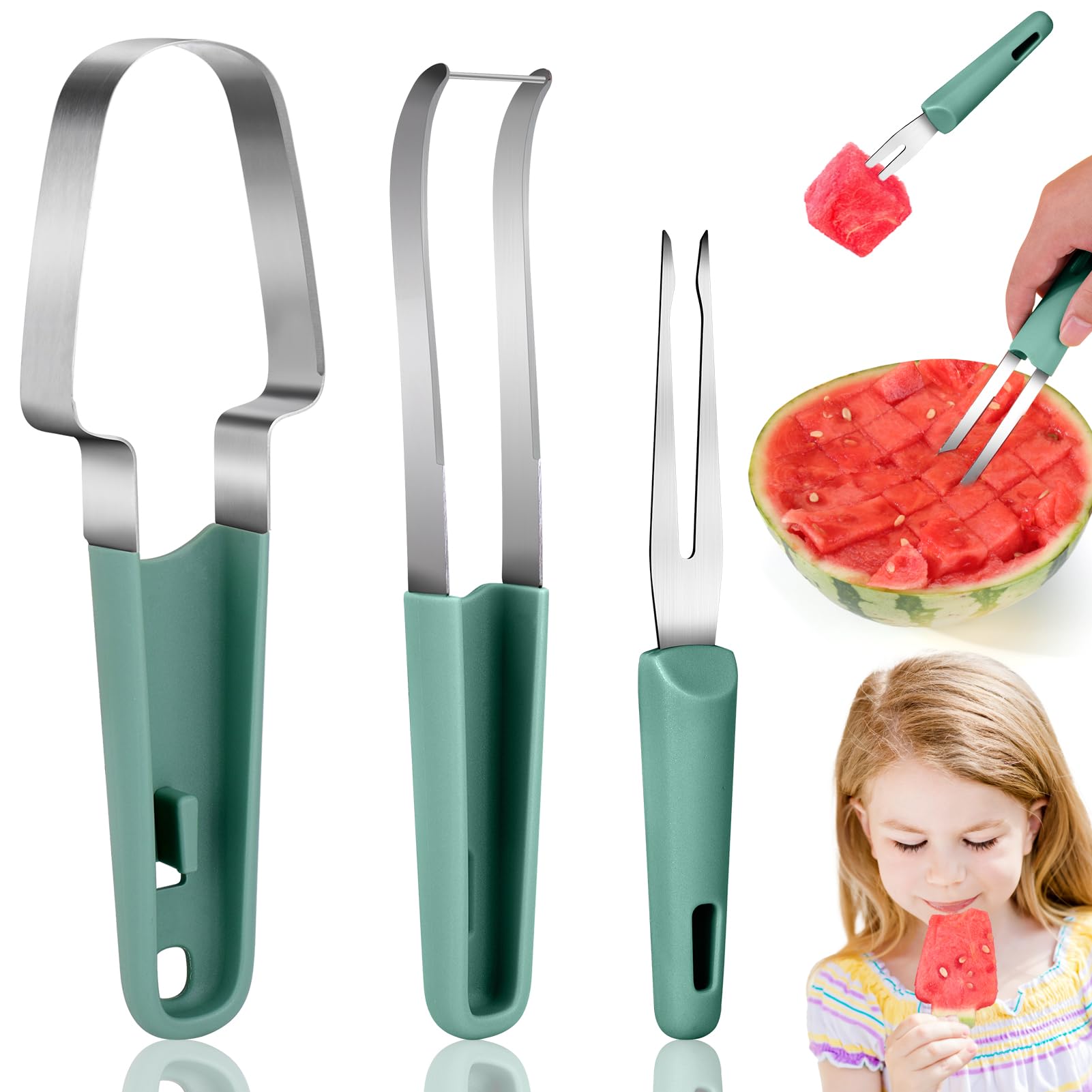 Watermelon Slicer Cutter - 3-in-1 watermeloen vork, snijder en mes