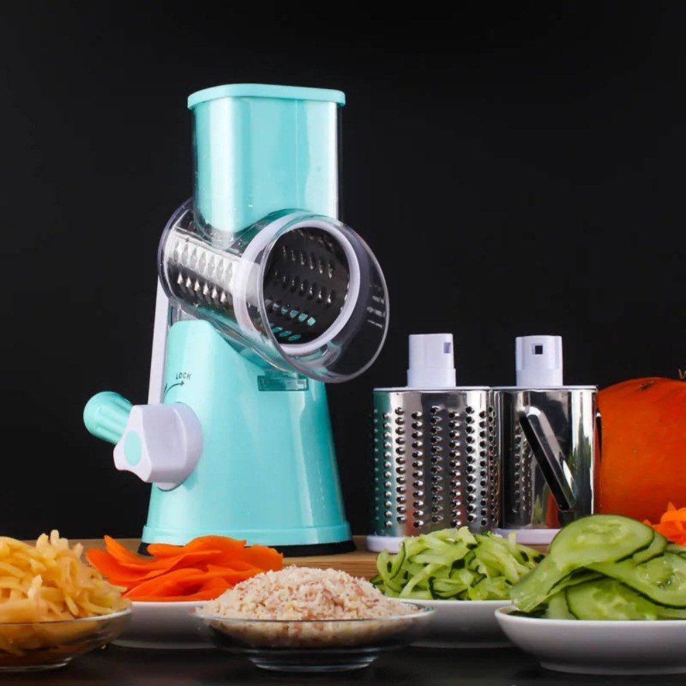 Kitchen Gadgets Vegetable Chopper - 3-In-1 Roterende Voedselsnijder Chopper Kaasrasp Fruitgroente