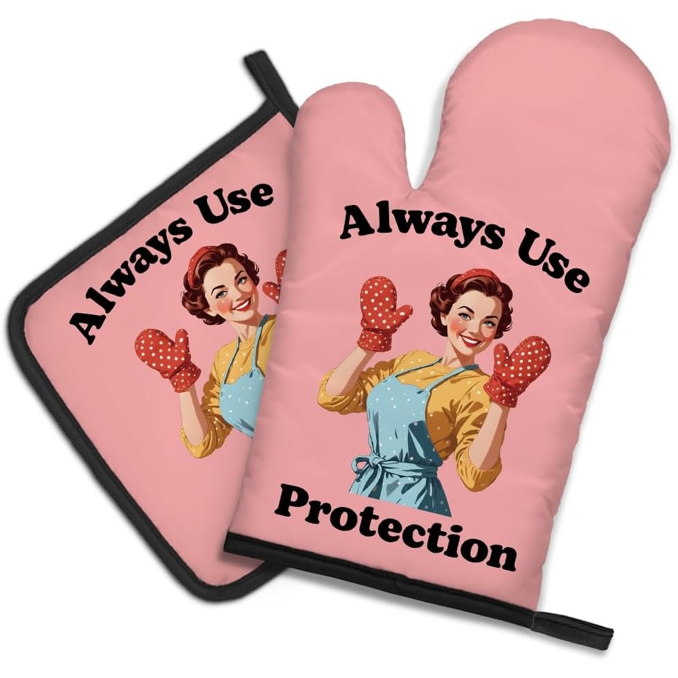 Funny Kitchen Gadgets Gifts - Gebruik altijd bescherming grappige ovenwanten en