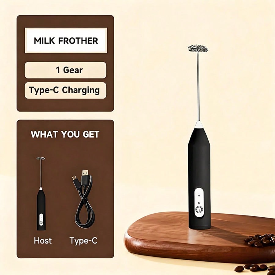 Milk Frother - 1-pack draagbare elektrische mixer, eierklopper, melkopschuimer,