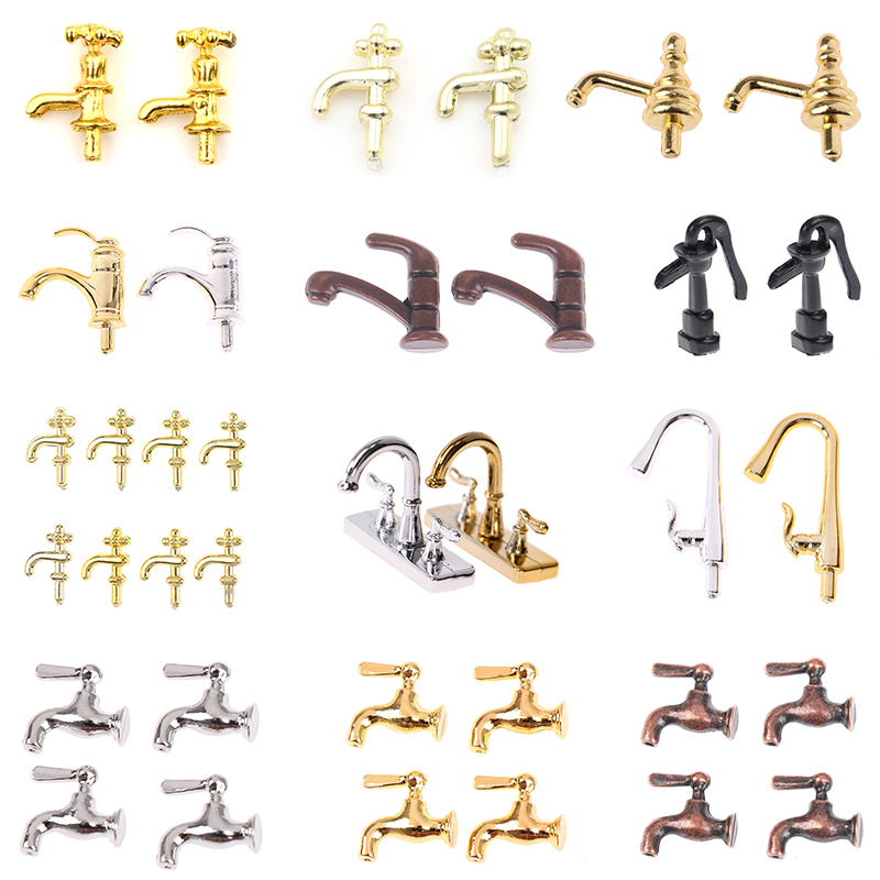 Kitchen Gadgets Small - 1/2/4/12 stuks 1:12 miniatuur metaal/kunststoffen waterkraan