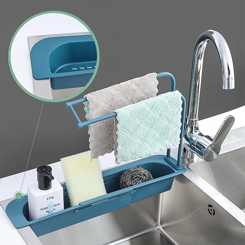 Kitchen Gadgets Rack Storage - Telescopische Gootsteen Plank Keuken Afdruiprek Rack