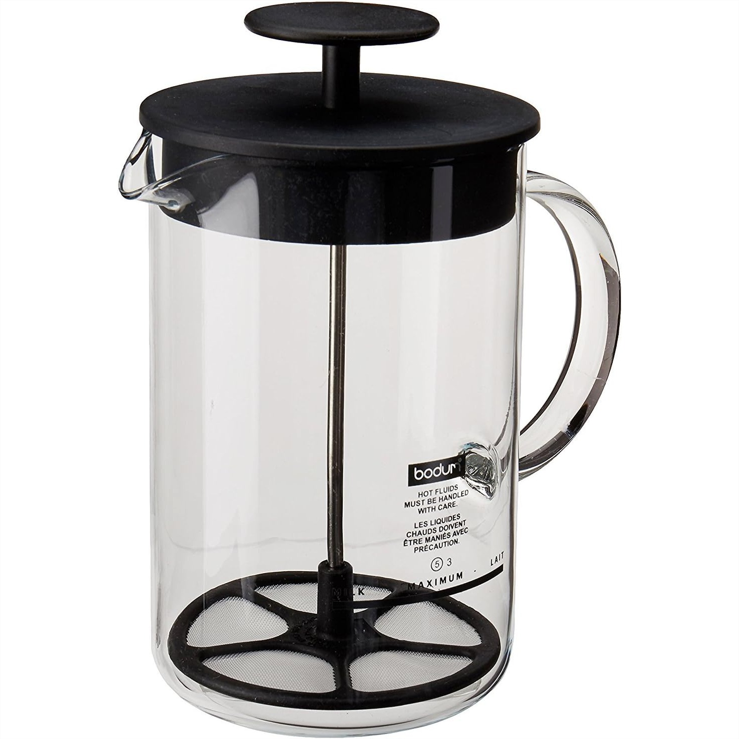Milk Frother - Handmatige melkopschuimer met borosilicaatglazen kan, 8