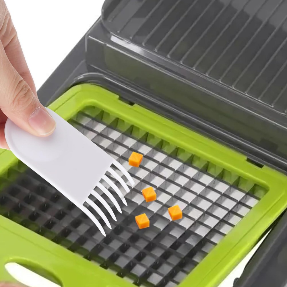 Kitchen Gadgets Vegetable Chopper - 2-delige groentehakker reinigingsborstel, multifunctioneel wit plastic