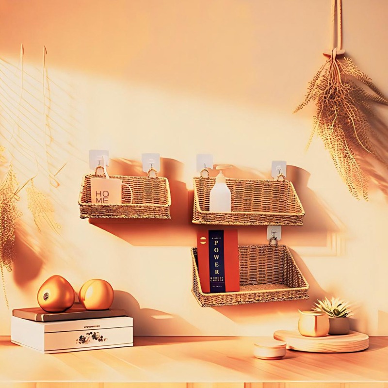 Geweven rotan hangende opbergm - Kitchen Gadgets Rack Storage recensie en prijs