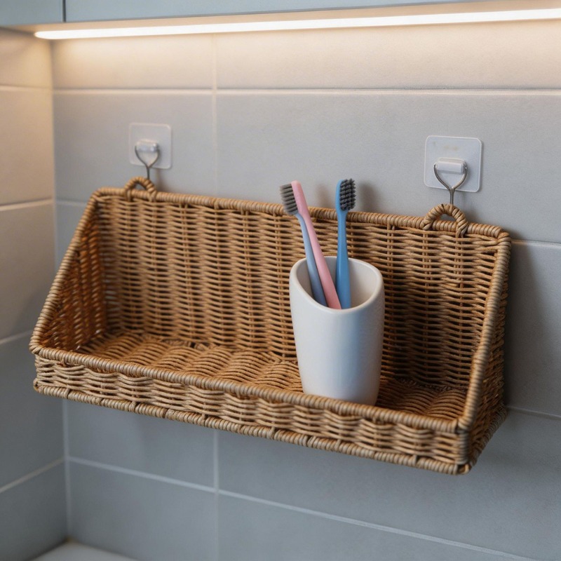 Geweven rotan hangende opbergm - Kitchen Gadgets Rack Storage recensie en prijs