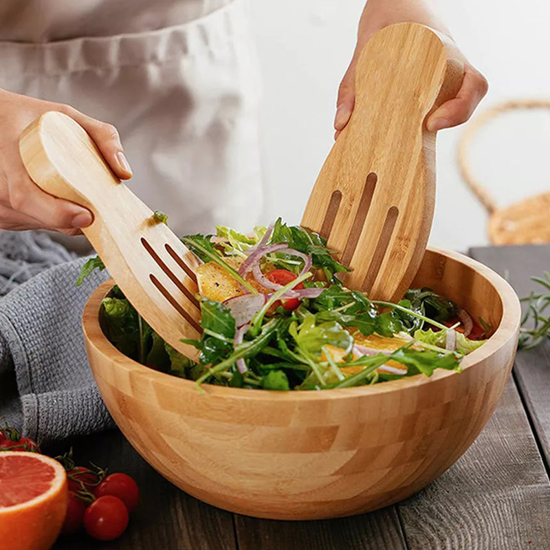 2Pcs Salade Handen Bamboe Sala - Kitchen Helper Gadgets recensie en prijs